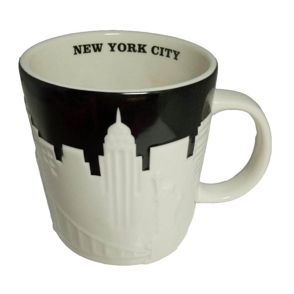 Starbucks 2012 New York City NYC Coffee Mug Cup 16oz Relief Series Taxi Skyline